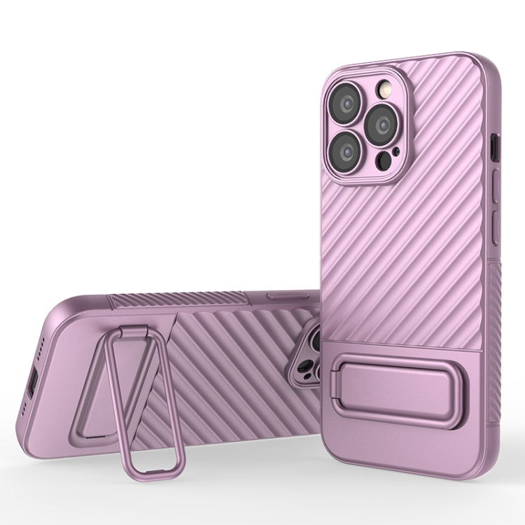 For iPhone 13 Pro Wavy Texture TPU Phone Case with Lens Film