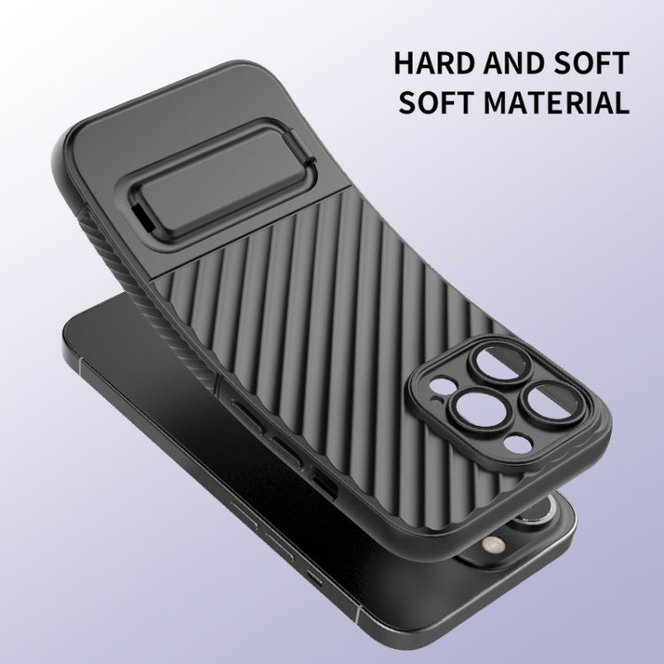 For iPhone 13 Pro Wavy Texture TPU Phone Case with Lens Film