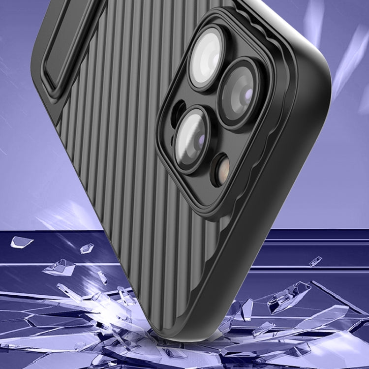 For iPhone 13 Pro Wavy Texture TPU Phone Case with Lens Film