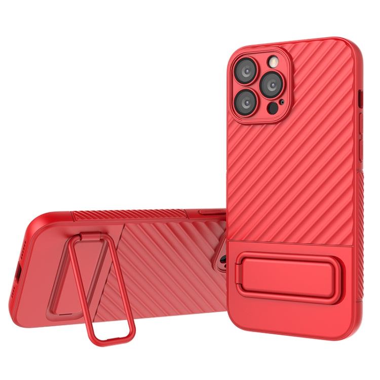 For iPhone 13 Pro Max Wavy Texture TPU Phone Case with Lens Film