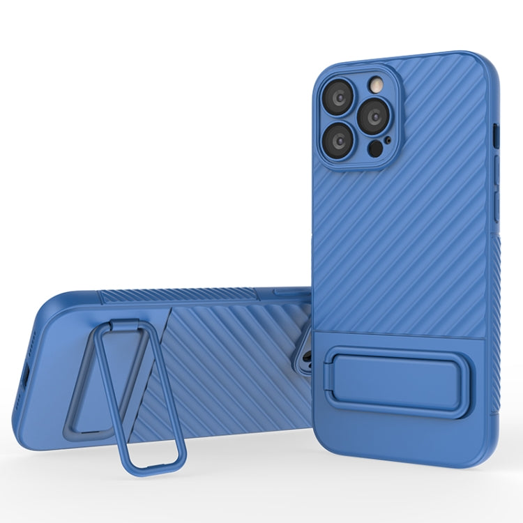 For iPhone 13 Pro Max Wavy Texture TPU Phone Case with Lens Film