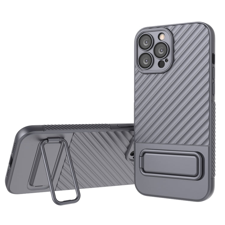 For iPhone 13 Pro Max Wavy Texture TPU Phone Case with Lens Film