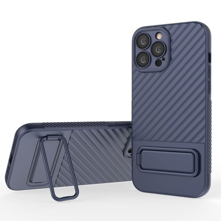 For iPhone 13 Pro Max Wavy Texture TPU Phone Case with Lens Film