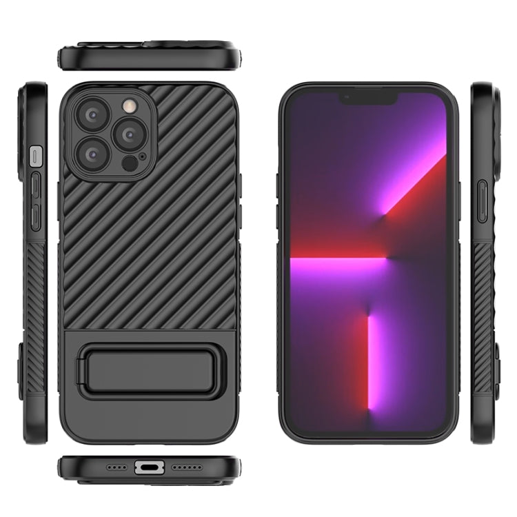 For iPhone 13 Pro Max Wavy Texture TPU Phone Case with Lens Film