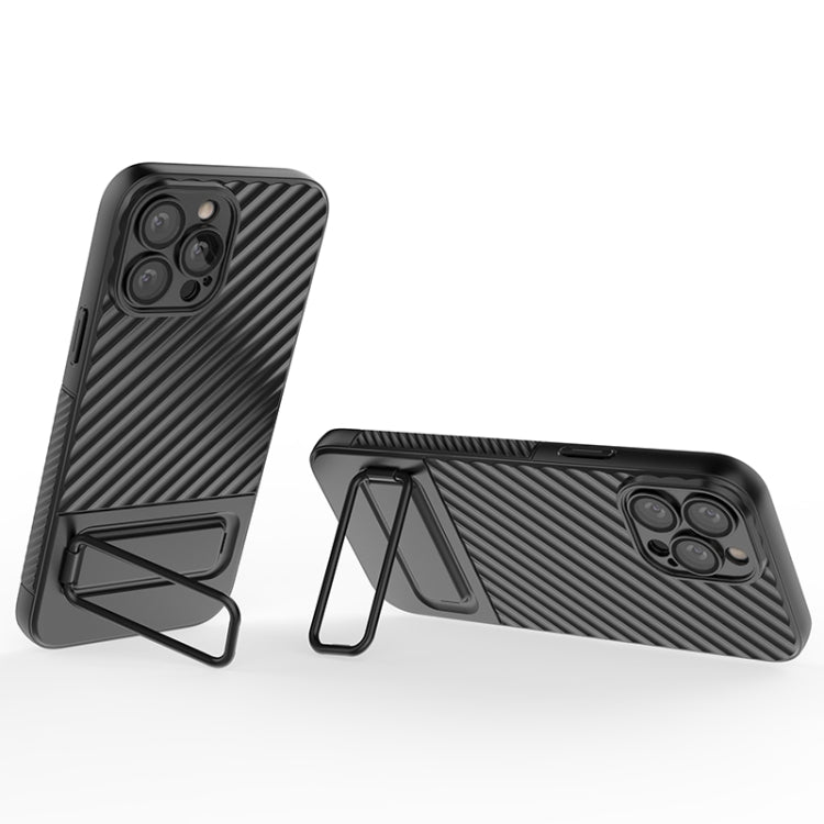 For iPhone 13 Pro Max Wavy Texture TPU Phone Case with Lens Film
