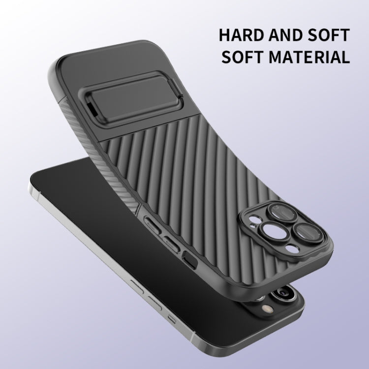 For iPhone 13 Pro Max Wavy Texture TPU Phone Case with Lens Film