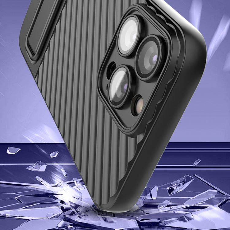 For iPhone 13 Pro Max Wavy Texture TPU Phone Case with Lens Film