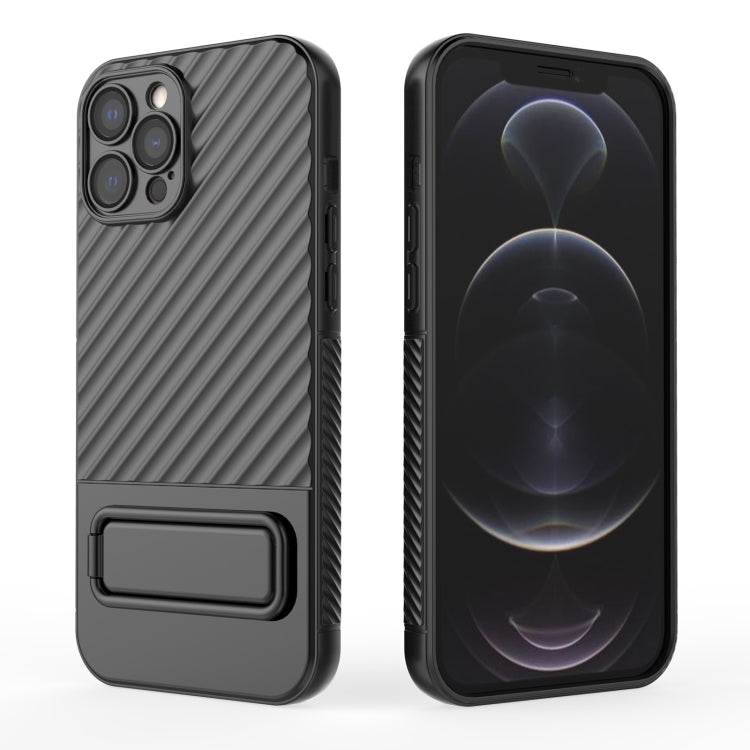For iPhone 12 Pro Max Wavy Texture TPU Phone Case with Lens Film