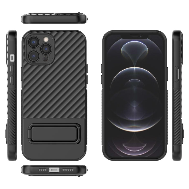 For iPhone 12 Pro Max Wavy Texture TPU Phone Case with Lens Film