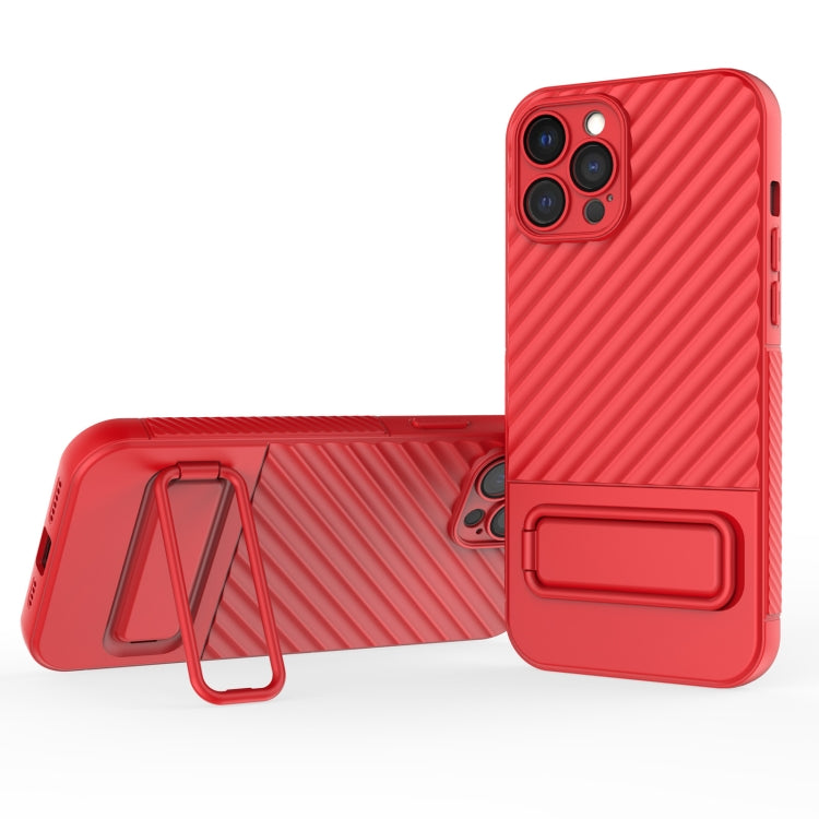 For iPhone 12 Pro Max Wavy Texture TPU Phone Case with Lens Film