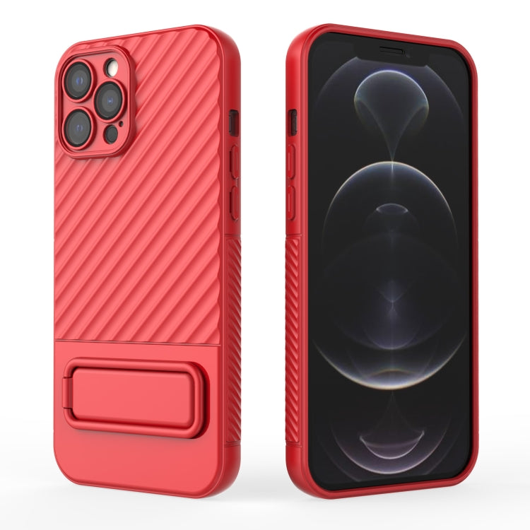 For iPhone 12 Pro Max Wavy Texture TPU Phone Case with Lens Film