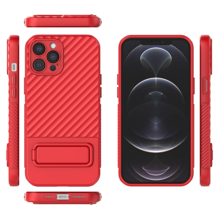 For iPhone 12 Pro Max Wavy Texture TPU Phone Case with Lens Film