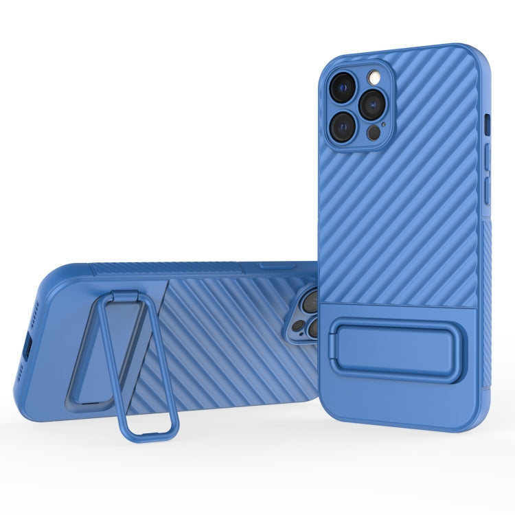 For iPhone 12 Pro Max Wavy Texture TPU Phone Case with Lens Film