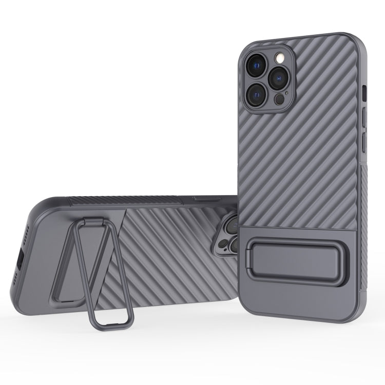 For iPhone 12 Pro Max Wavy Texture TPU Phone Case with Lens Film