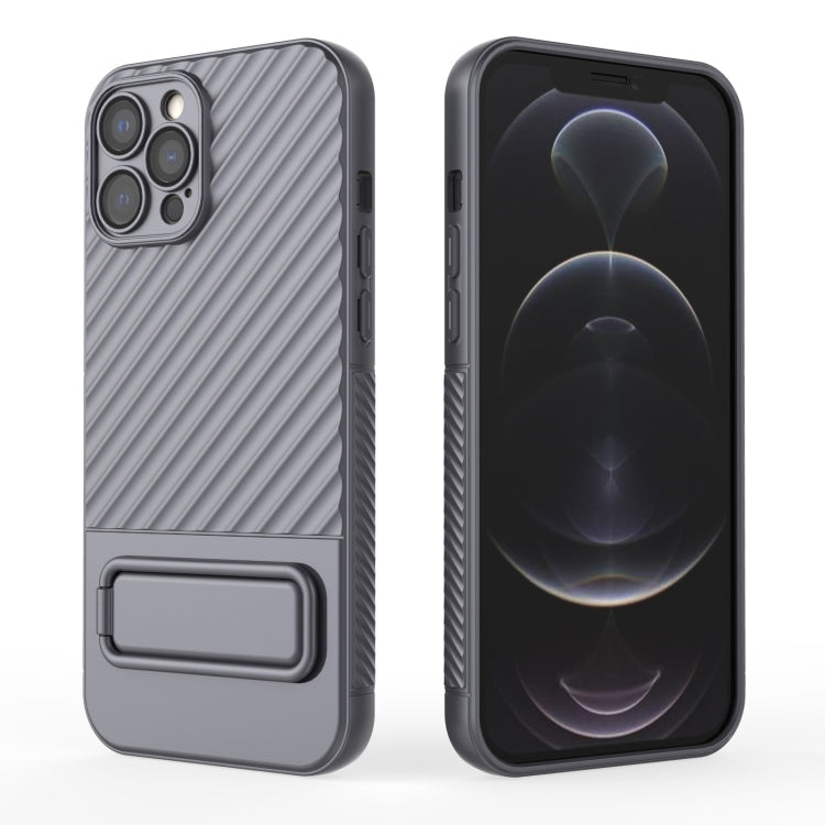 For iPhone 12 Pro Max Wavy Texture TPU Phone Case with Lens Film