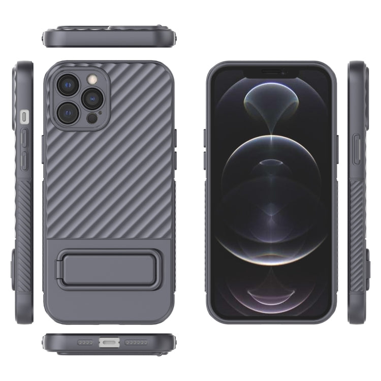 For iPhone 12 Pro Max Wavy Texture TPU Phone Case with Lens Film