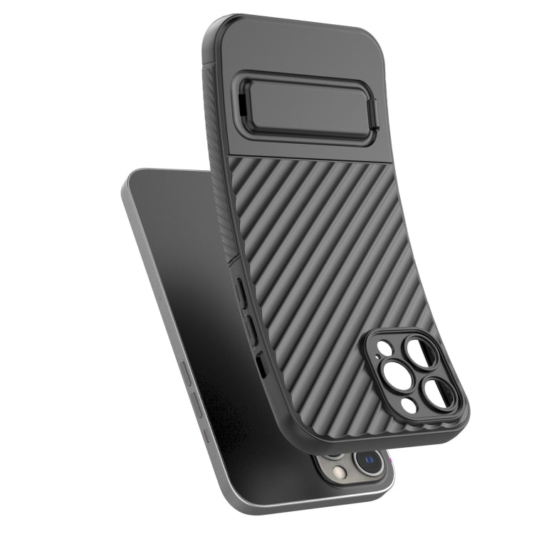 For iPhone 12 Pro Max Wavy Texture TPU Phone Case with Lens Film