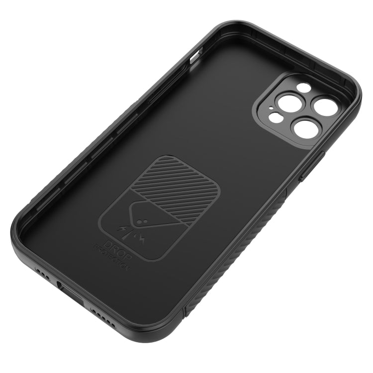 For iPhone 12 Pro Wavy Texture TPU Phone Case with Lens Film