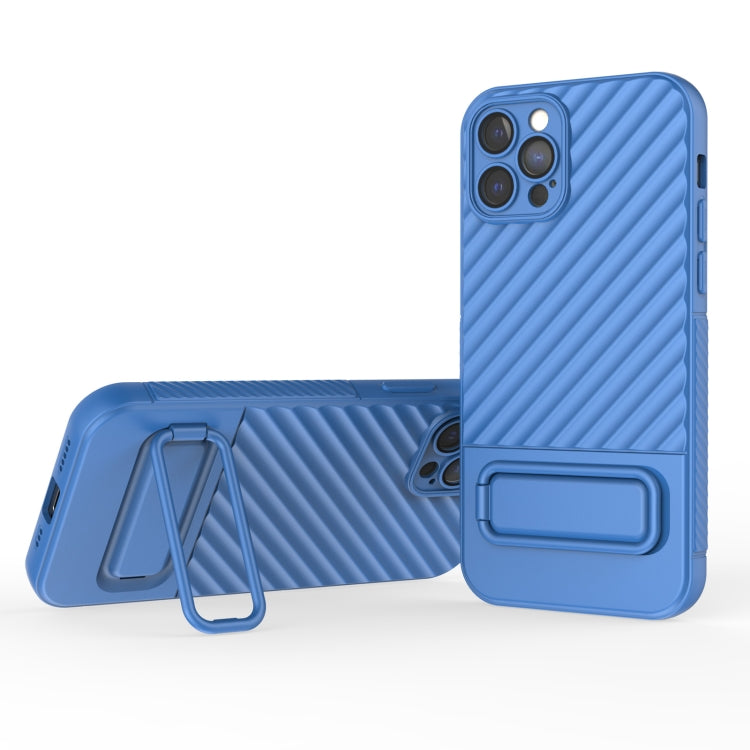 For iPhone 12 Pro Wavy Texture TPU Phone Case with Lens Film