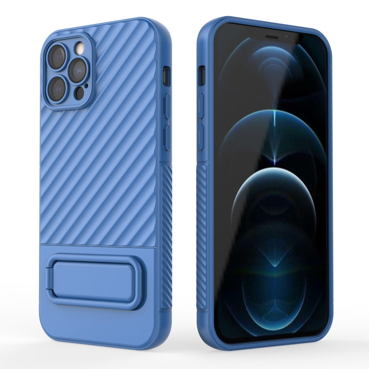 For iPhone 12 Pro Wavy Texture TPU Phone Case with Lens Film