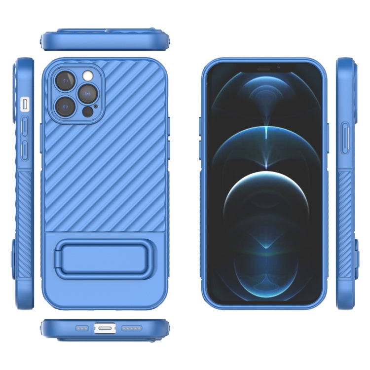 For iPhone 12 Pro Wavy Texture TPU Phone Case with Lens Film