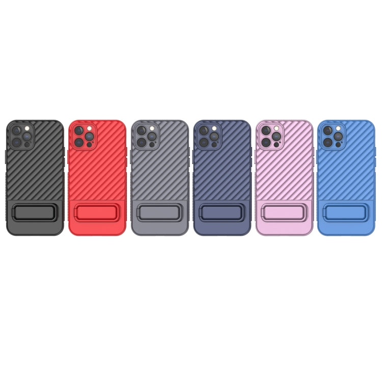 For iPhone 12 Pro Wavy Texture TPU Phone Case with Lens Film