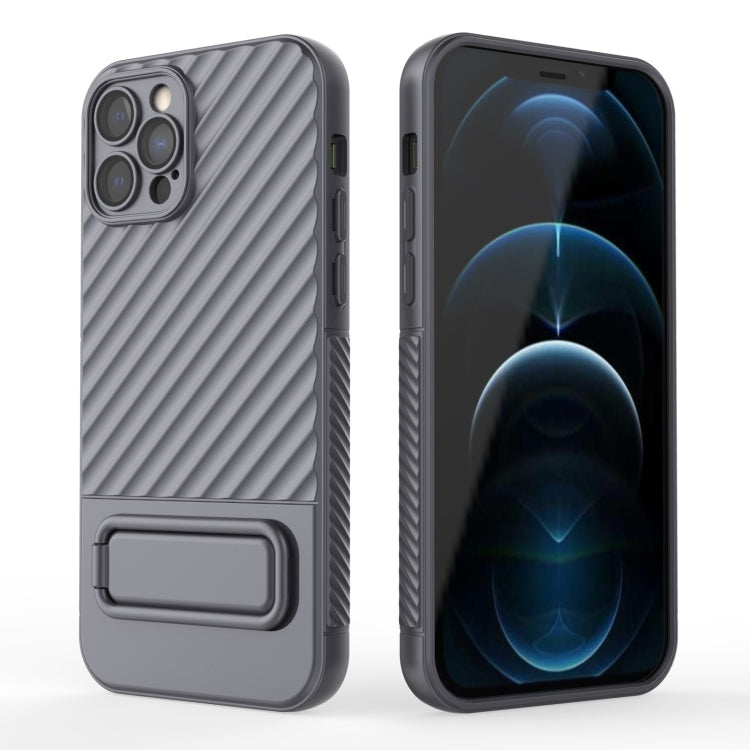 For iPhone 12 Pro Wavy Texture TPU Phone Case with Lens Film