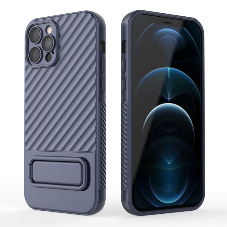 For iPhone 12 Pro Wavy Texture TPU Phone Case with Lens Film