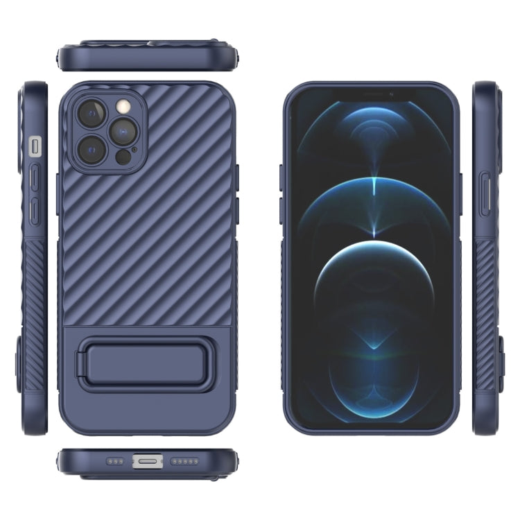 For iPhone 12 Pro Wavy Texture TPU Phone Case with Lens Film
