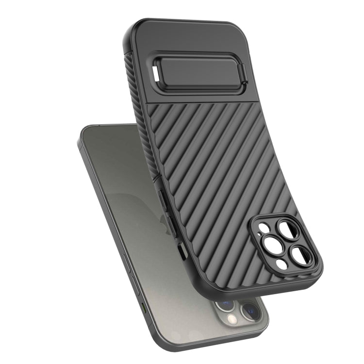 For iPhone 12 Pro Wavy Texture TPU Phone Case with Lens Film