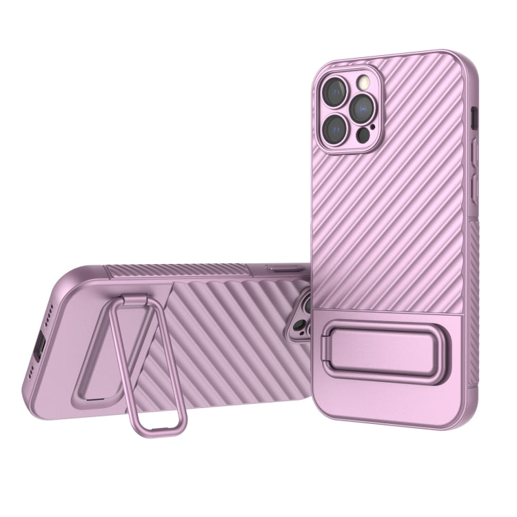 For iPhone 12 Pro Wavy Texture TPU Phone Case with Lens Film