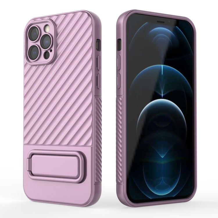 For iPhone 12 Pro Wavy Texture TPU Phone Case with Lens Film