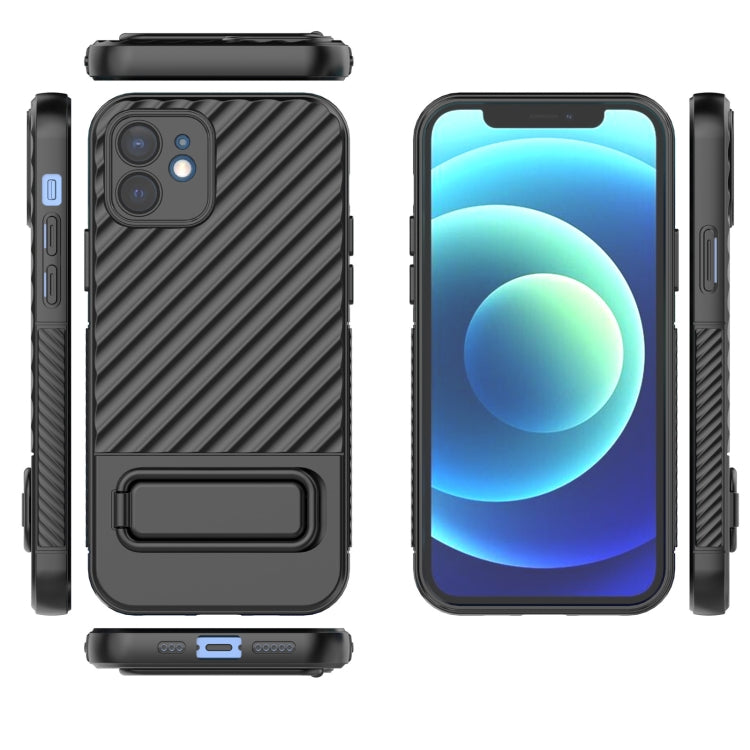 For iPhone 12 Wavy Texture TPU Phone Case with Lens Film