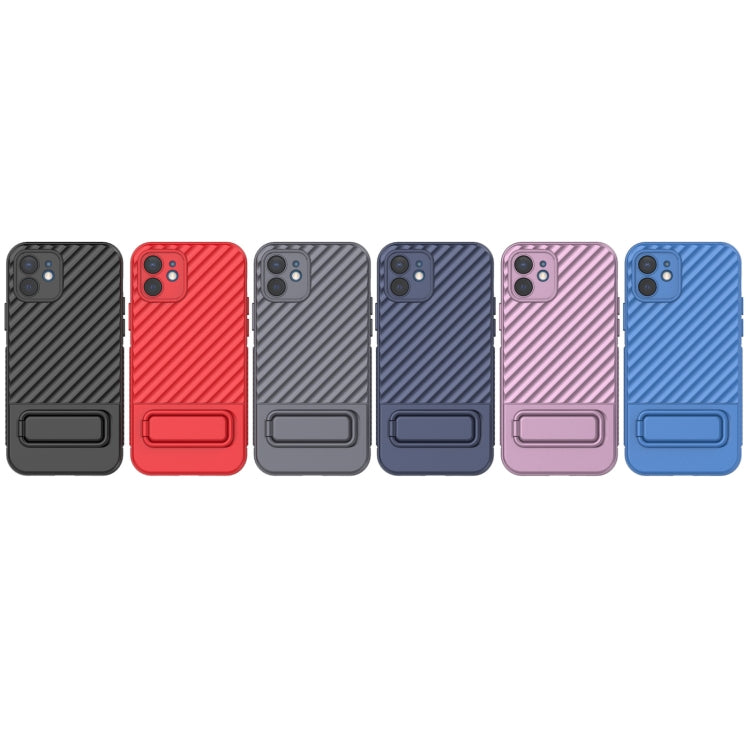 For iPhone 12 Wavy Texture TPU Phone Case with Lens Film