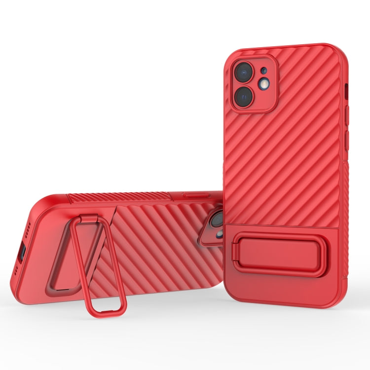 For iPhone 12 Wavy Texture TPU Phone Case with Lens Film