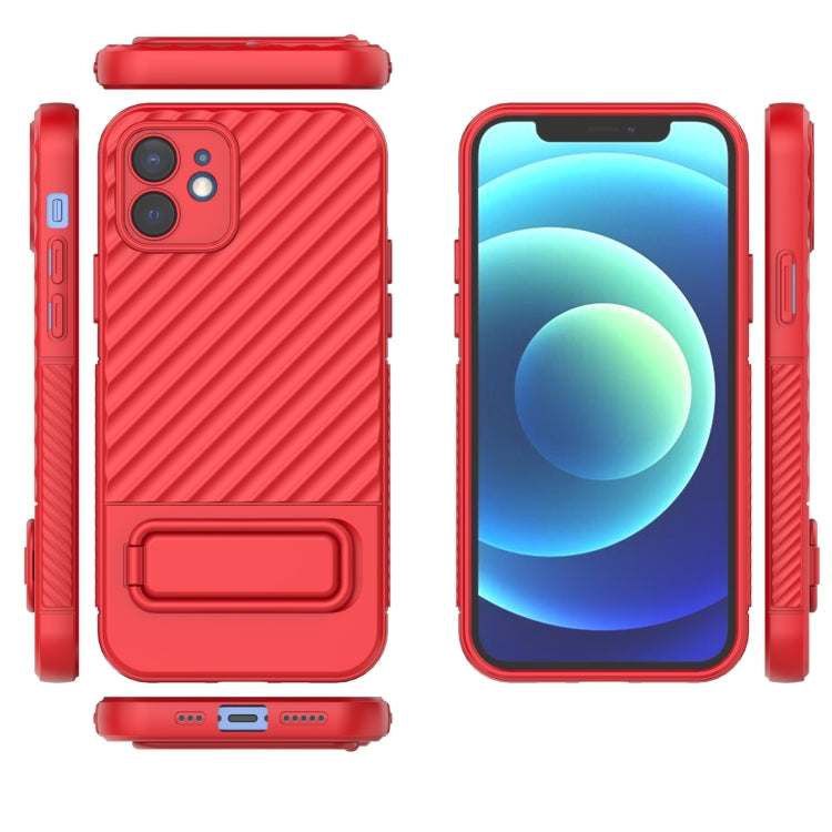 For iPhone 12 Wavy Texture TPU Phone Case with Lens Film