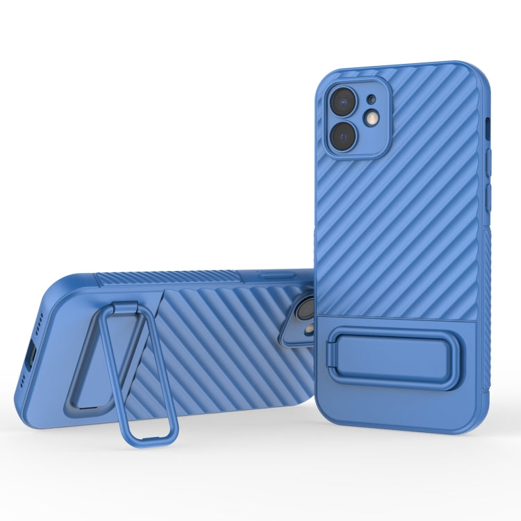 For iPhone 12 Wavy Texture TPU Phone Case with Lens Film