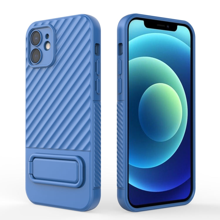 For iPhone 12 Wavy Texture TPU Phone Case with Lens Film
