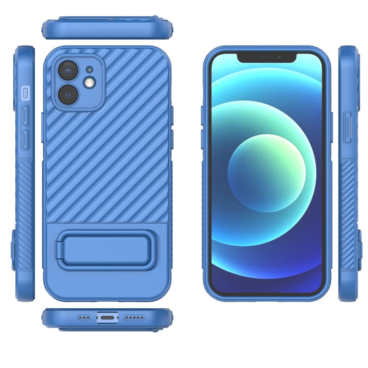 For iPhone 12 Wavy Texture TPU Phone Case with Lens Film