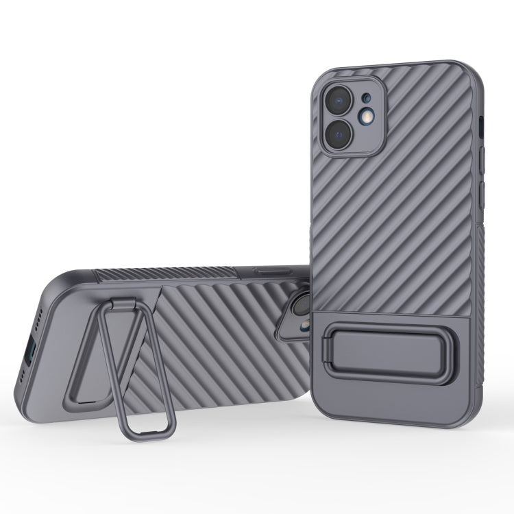 For iPhone 12 Wavy Texture TPU Phone Case with Lens Film