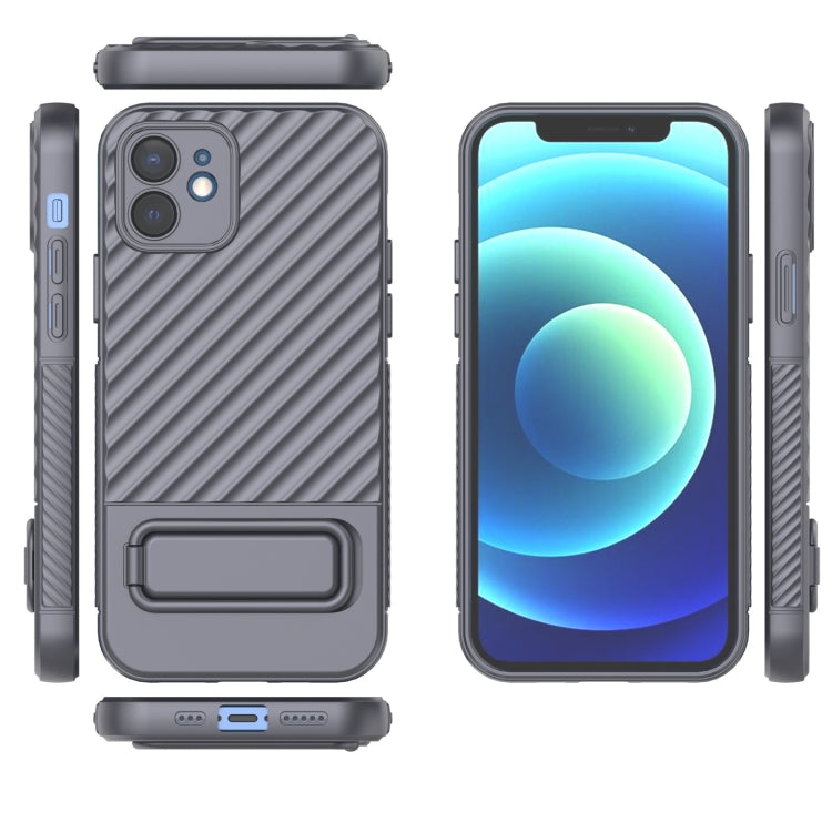 For iPhone 12 Wavy Texture TPU Phone Case with Lens Film