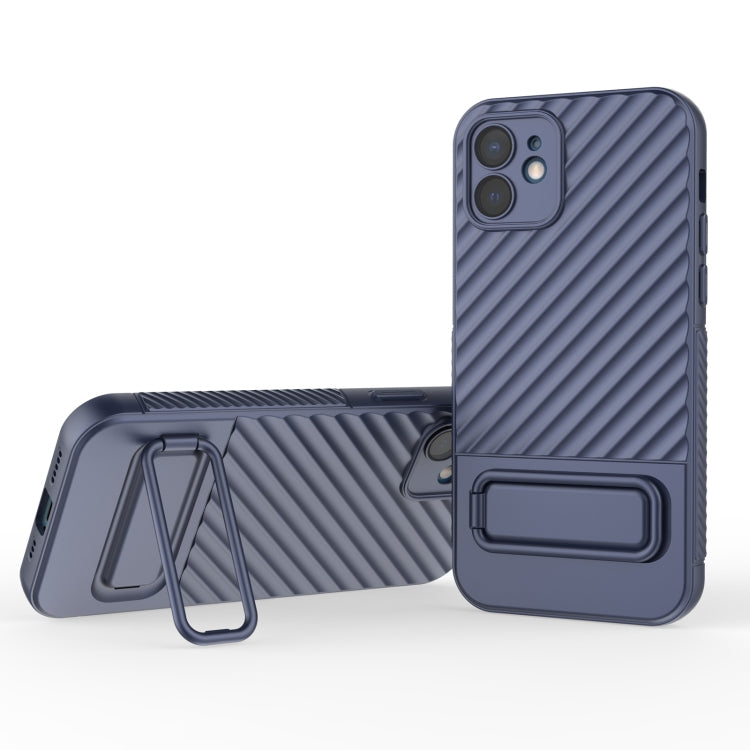 For iPhone 12 Wavy Texture TPU Phone Case with Lens Film