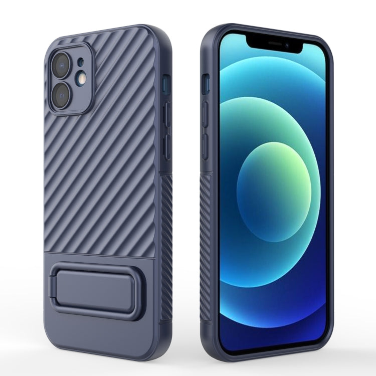 For iPhone 12 Wavy Texture TPU Phone Case with Lens Film