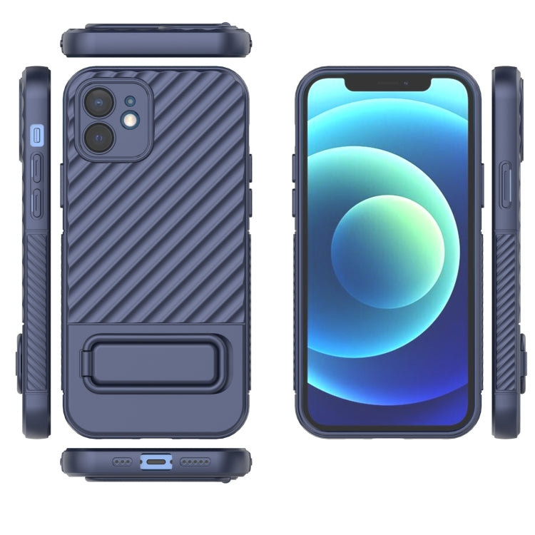 For iPhone 12 Wavy Texture TPU Phone Case with Lens Film