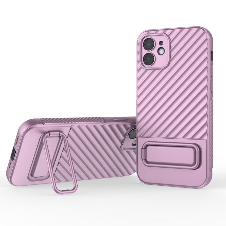 For iPhone 12 Wavy Texture TPU Phone Case with Lens Film