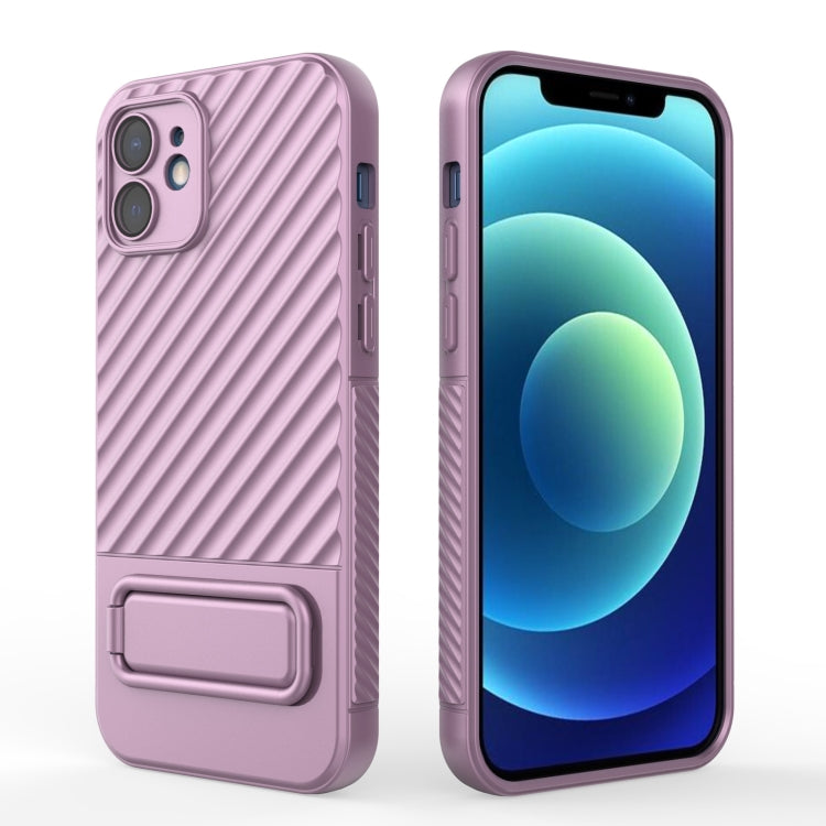 For iPhone 12 Wavy Texture TPU Phone Case with Lens Film