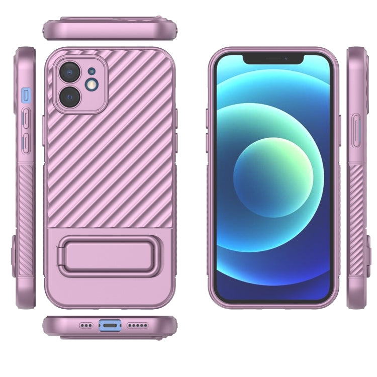 For iPhone 12 Wavy Texture TPU Phone Case with Lens Film