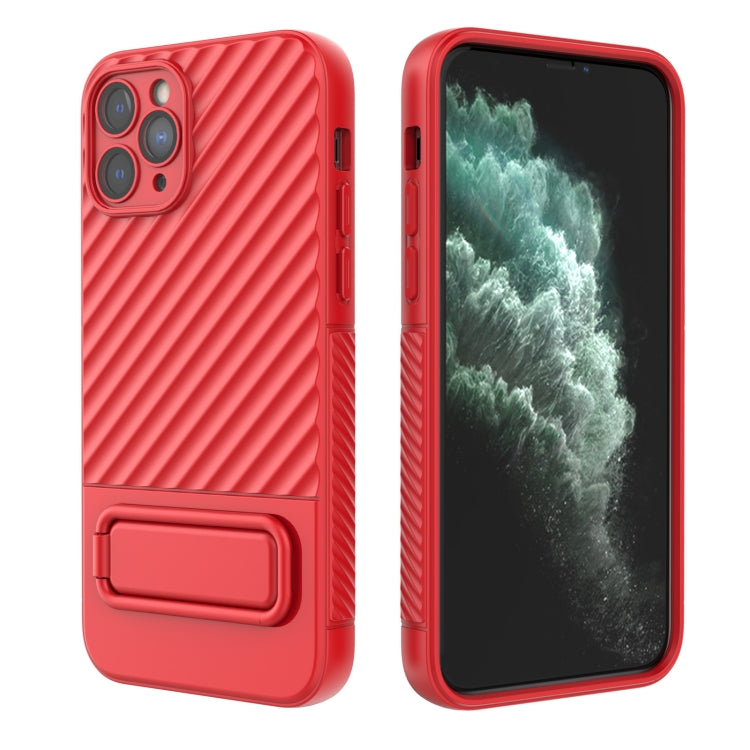 For iPhone 11 Pro Wavy Texture TPU Phone Case with Lens Film