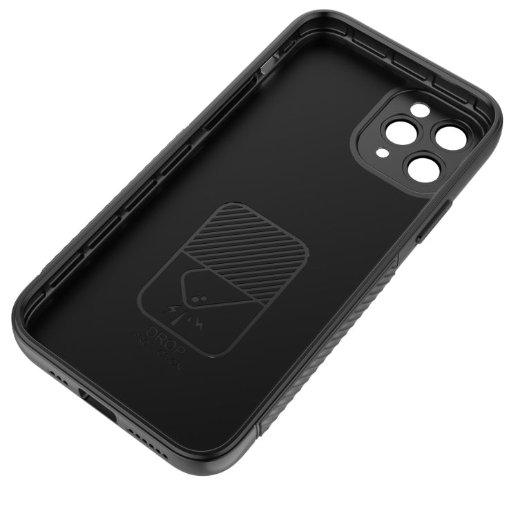 For iPhone 11 Pro Wavy Texture TPU Phone Case with Lens Film