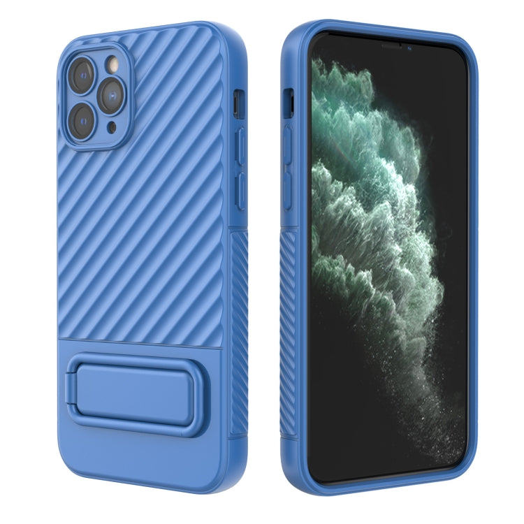 For iPhone 11 Pro Wavy Texture TPU Phone Case with Lens Film